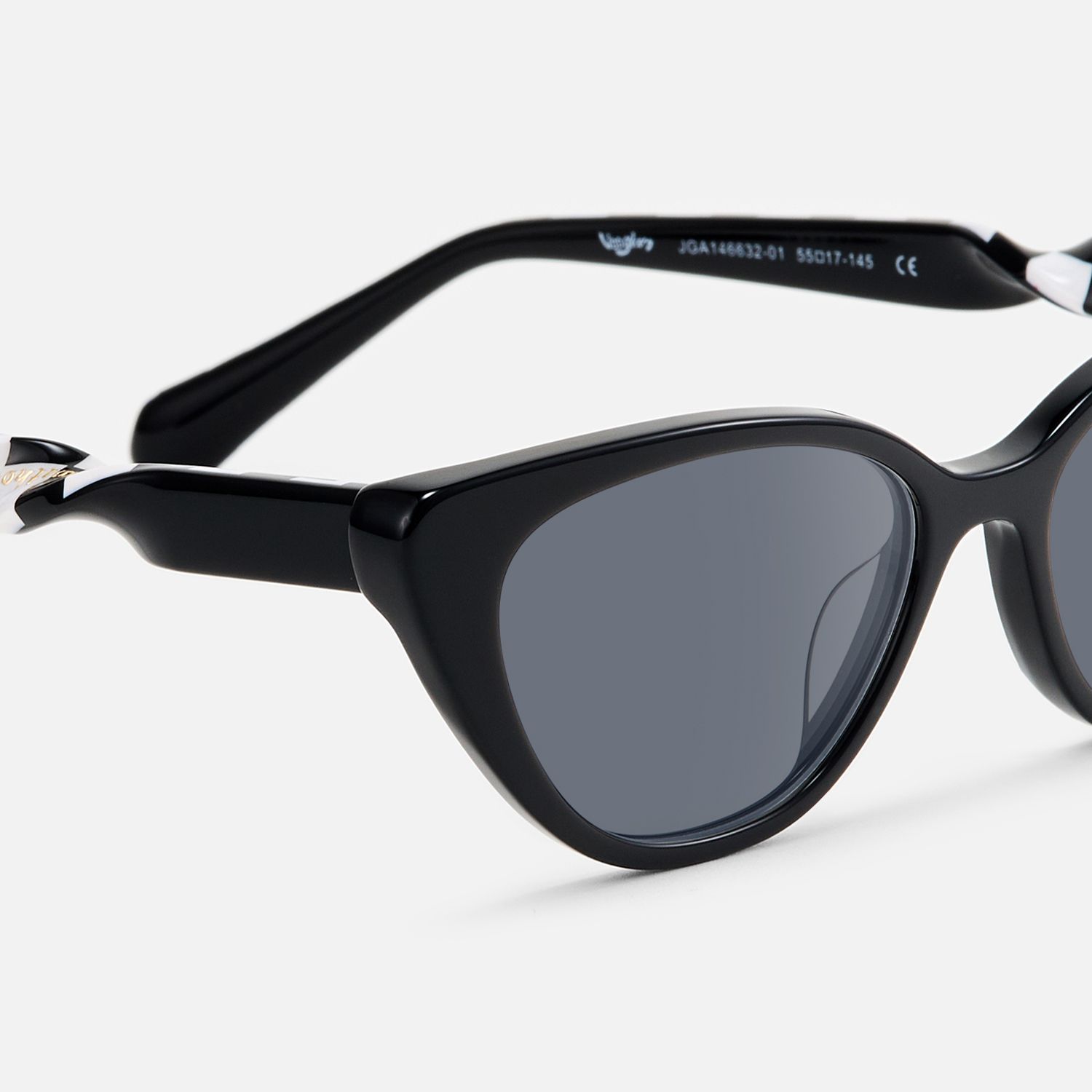 Harena - Lightweight Cateye Checkered Sunglasses by Vooglam - Design Details