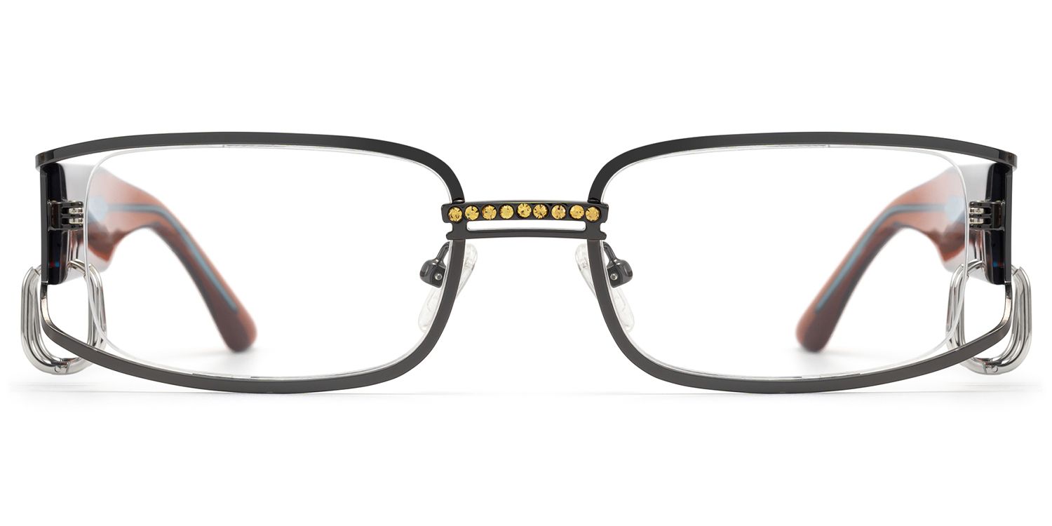 Riff - Narrow Rectangle Glasses with Huggie Deco by Vooglam Product Details 1