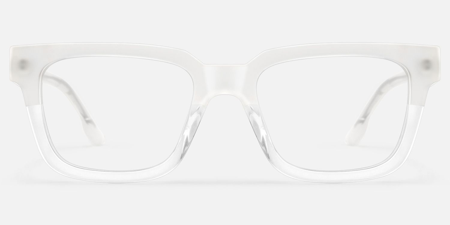 Strobe - Rectangle Transparent Eyeglasses by Vooglam - Angle View