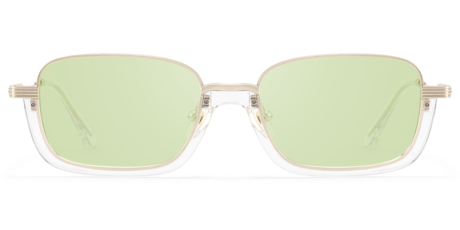 Basel - Light Extra Wide Gold Wire Rim Sunglasses by Vooglam Product Details 1
