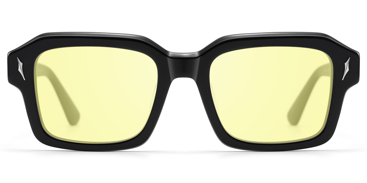 Blindspot - Acetate Yellow Tint Black Sunglasses by Vooglam Product Details 1