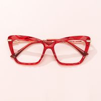 Annie - Rectangle Red Eyeglasses | Vooglam On Model