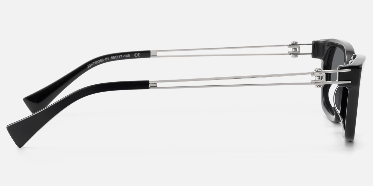 Scarpa - Black Double Wire Gray Tint Sunglasses by Vooglam - Side View