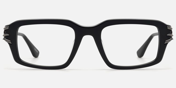 Vorpal - Dark Thorn Rectangle Black Glasses by Vooglam