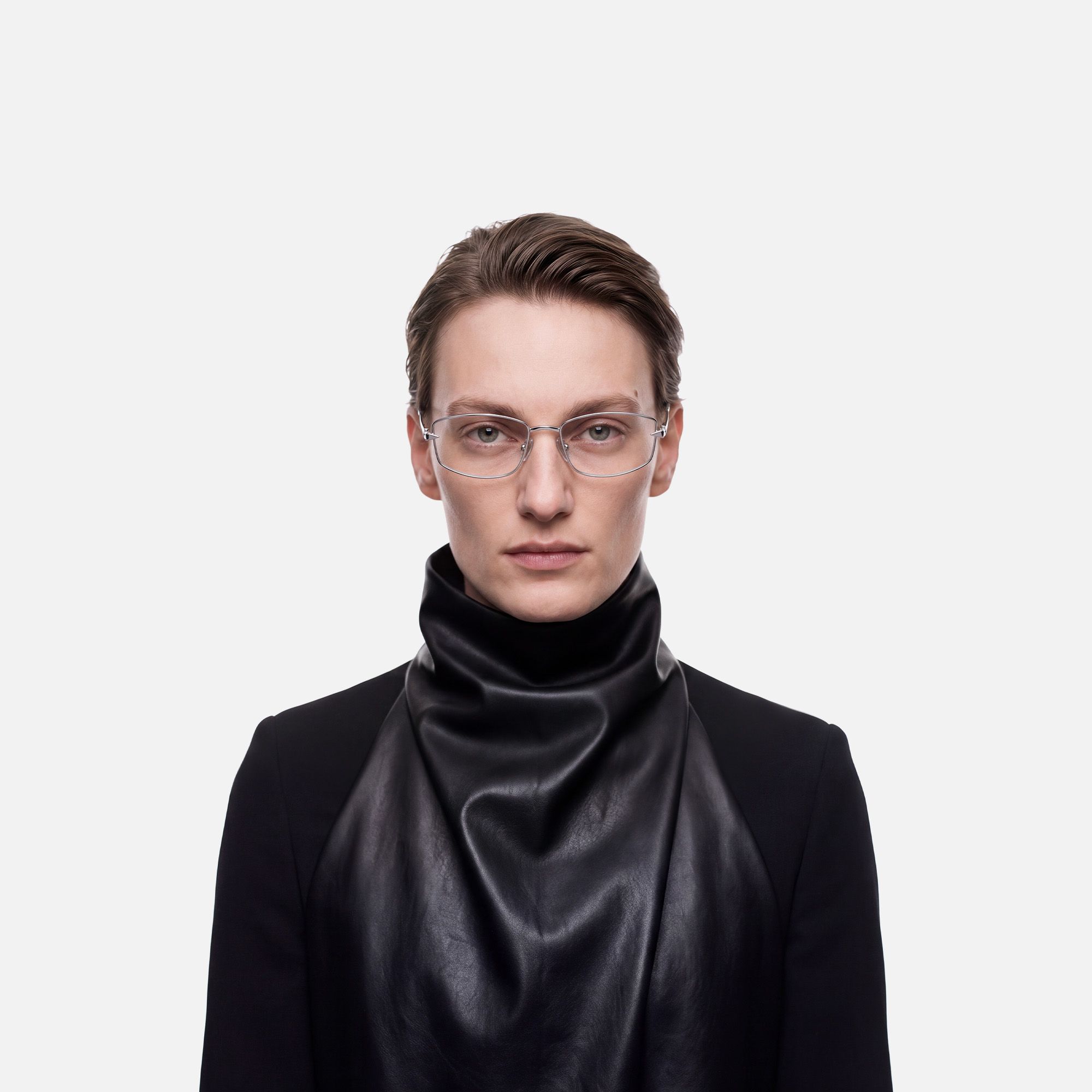 Bladework - Silver Thin Metal Narrow Glasses by Vooglam - Lifestyle Look