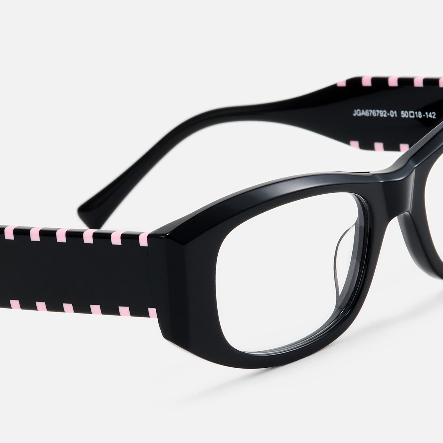 Banksy - Rectangle Black Eyeglasses by Vooglam - Design Details