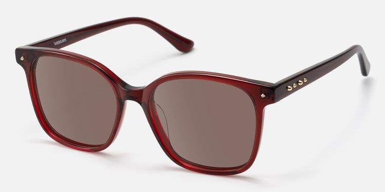 Spacek - Classic Square Red Tinted Sunglasses by Vooglam