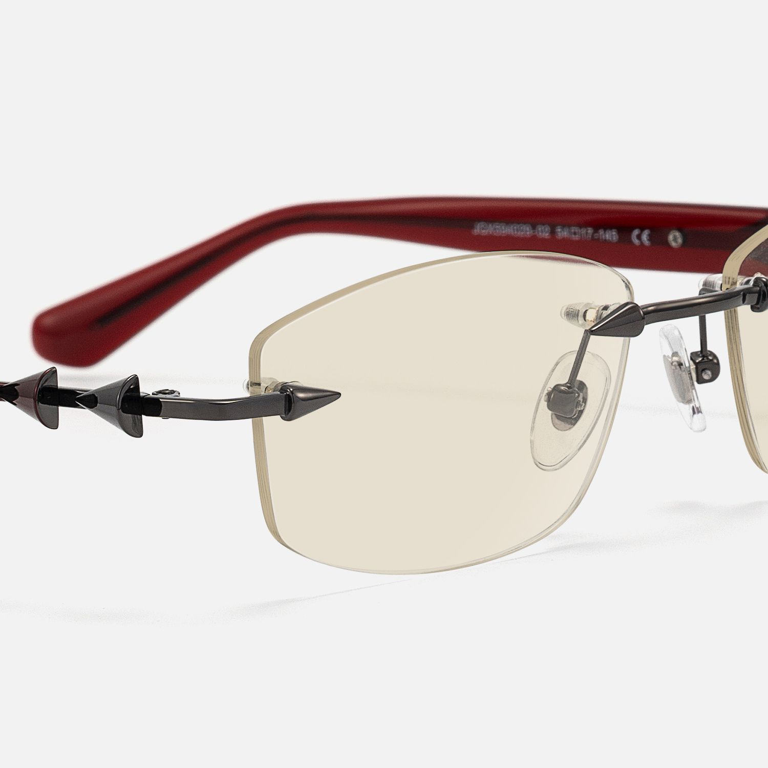 Fracture - Light Brown Tint Spike Sunglasses by Vooglam - Design Details