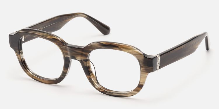 Eerie - Retro Brown Marble Wood Grain Glasses by Vooglam