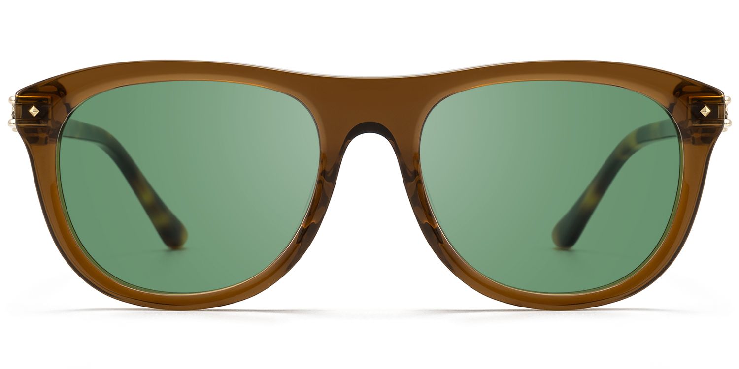 O'Keeffe - Clear Brown Aviator Sunglasses by Vooglam Product Details 1