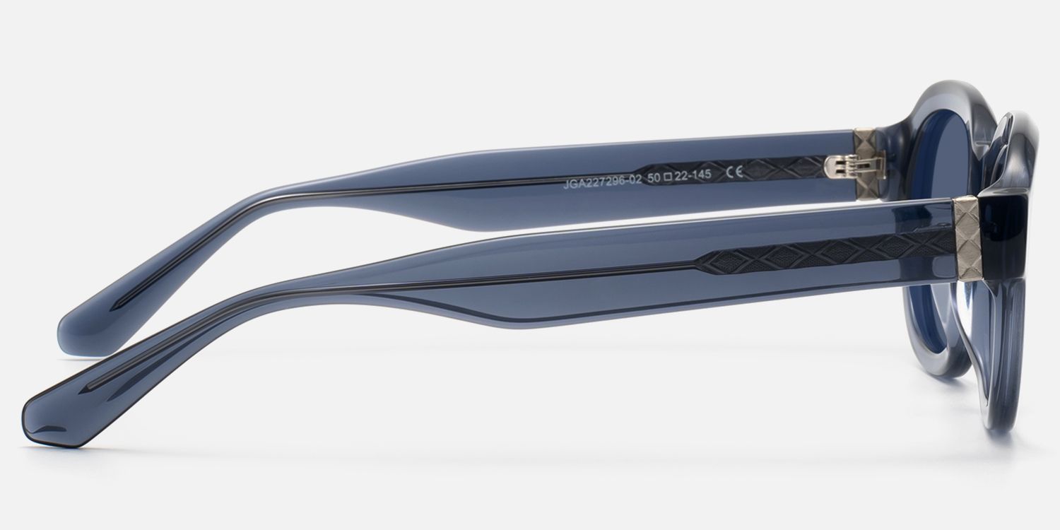 Eerie - Dark Blue Tinted Diamond Pattern Shades by Vooglam - Side View