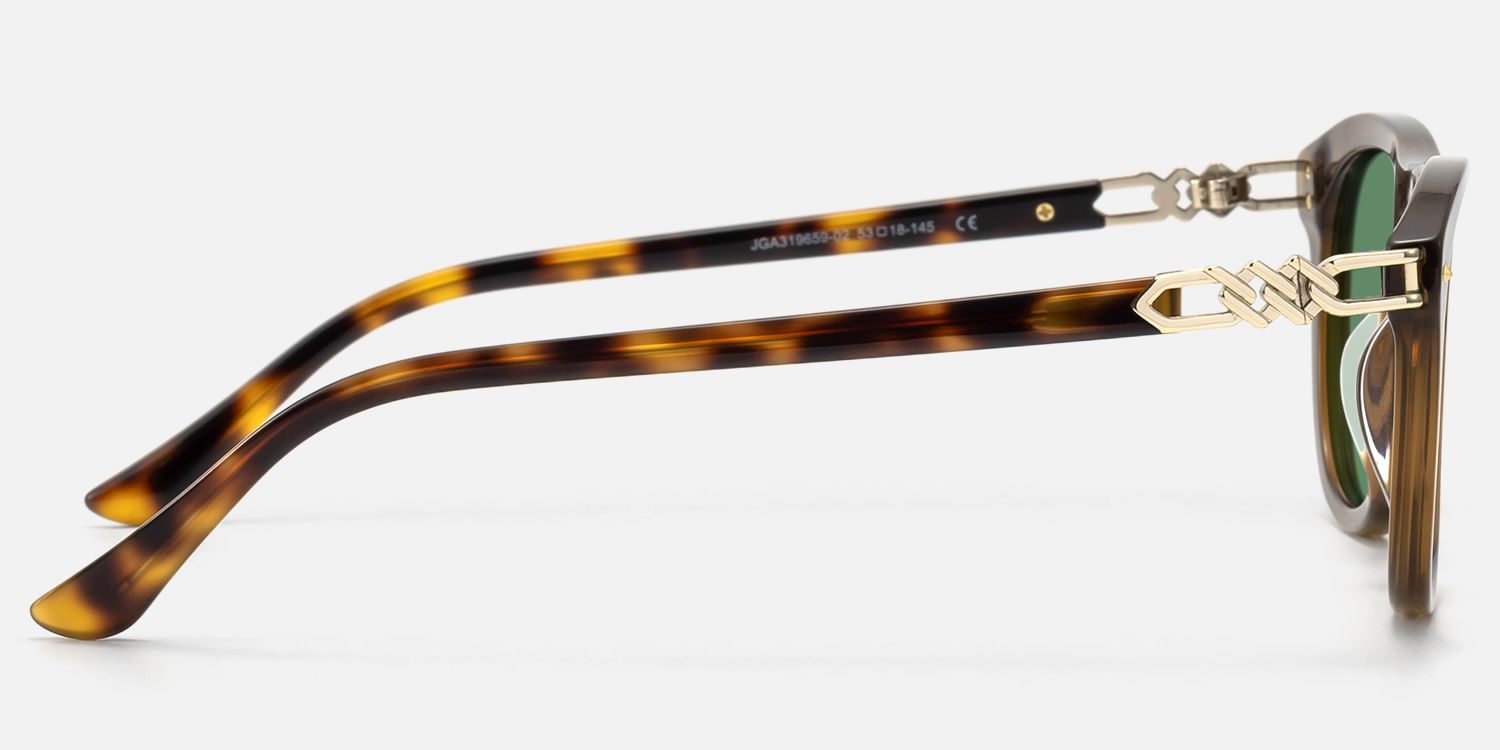 O'Keeffe - Clear Brown Aviator Sunglasses by Vooglam - Side View