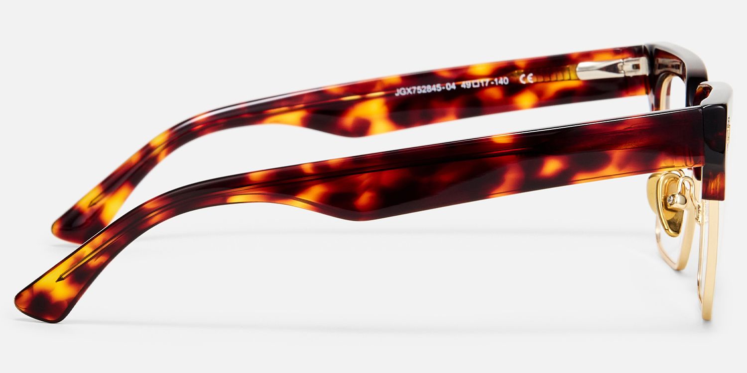 Nathifa - Browline Tortoise Eyeglasses by Vooglam - Side View
