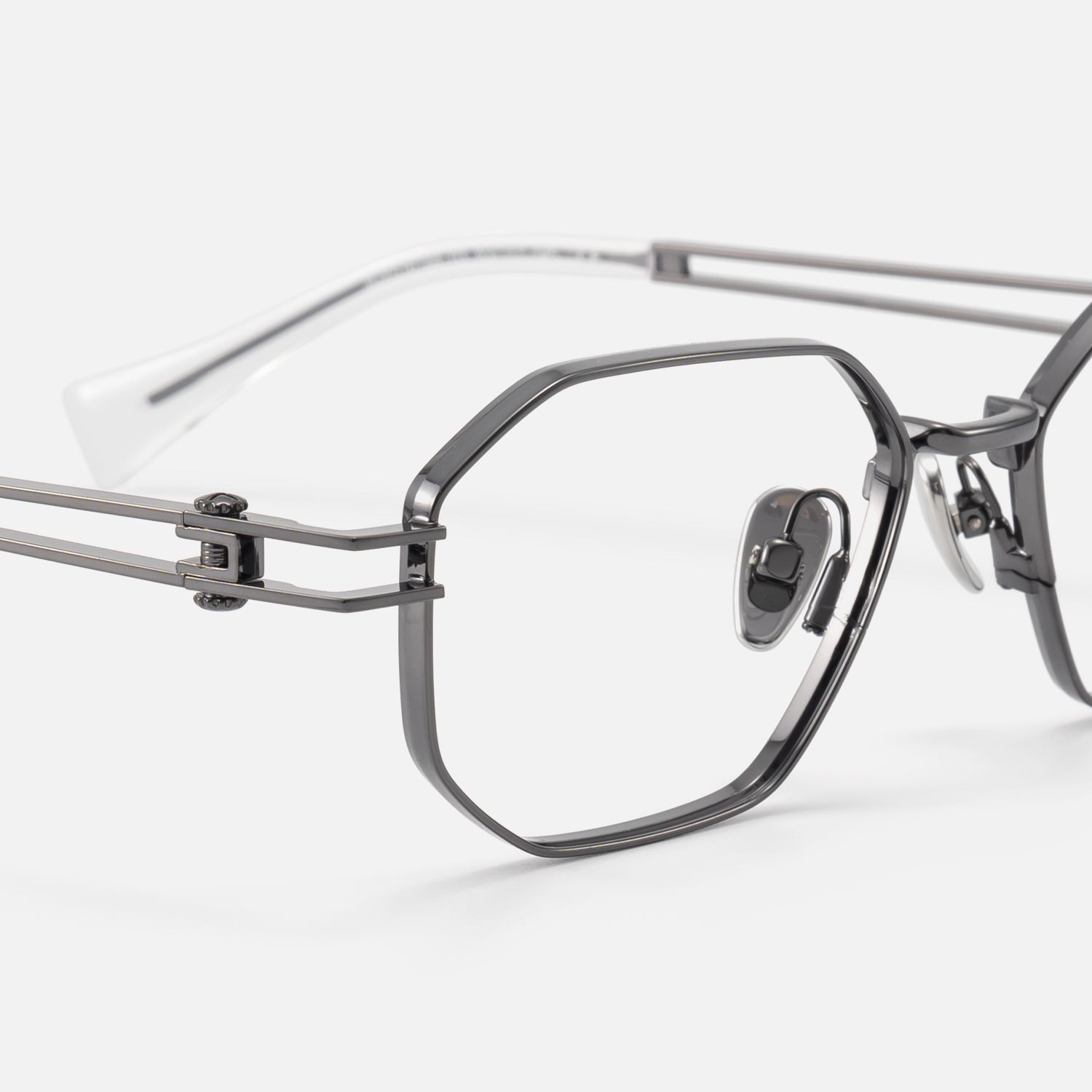 Loos - Daily Gunmetal Double Wire Temple Glasses by Vooglam - Design Details