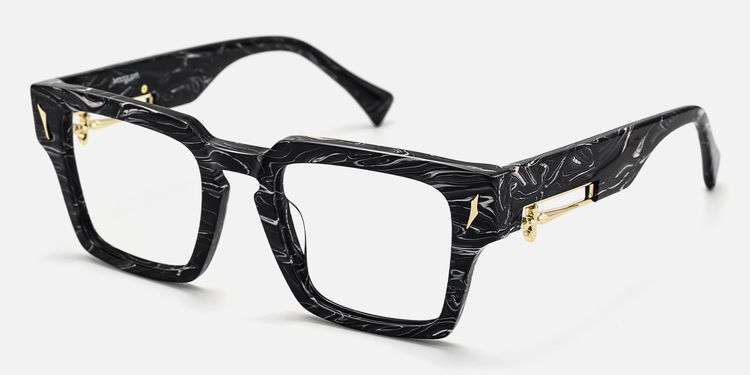Stiletto - Black Marbled Glasses with Sword Deco by Vooglam