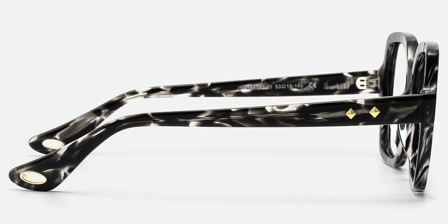 Meridian - Statement Square Black Eyeglasses by Vooglam - Side View