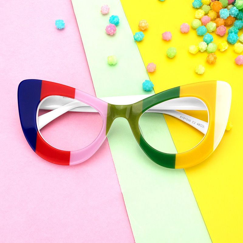 Weslie - Cat Eye Multicoloured Eyeglasses - 5
