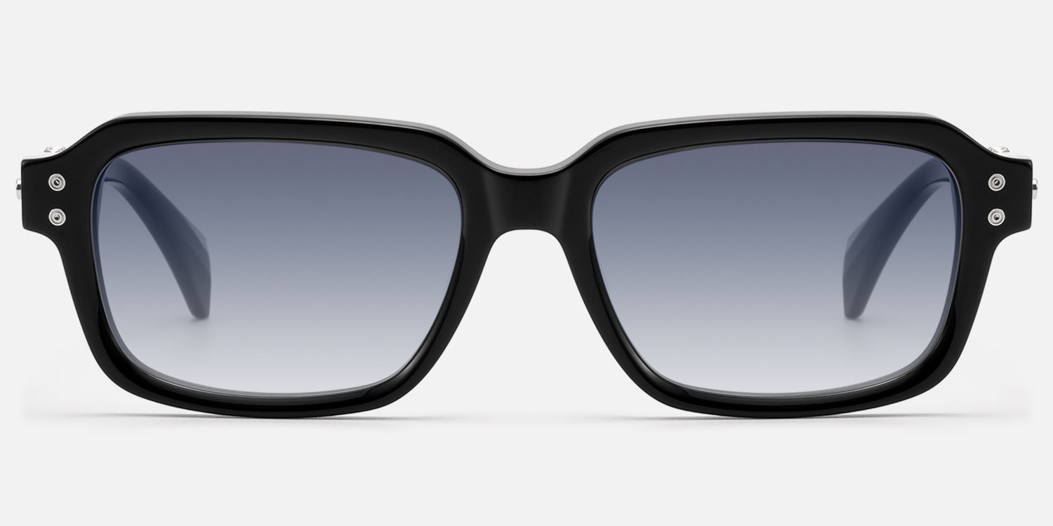 Anacortes - Black Gradient Guitar Temple Shades by Vooglam - Angle View