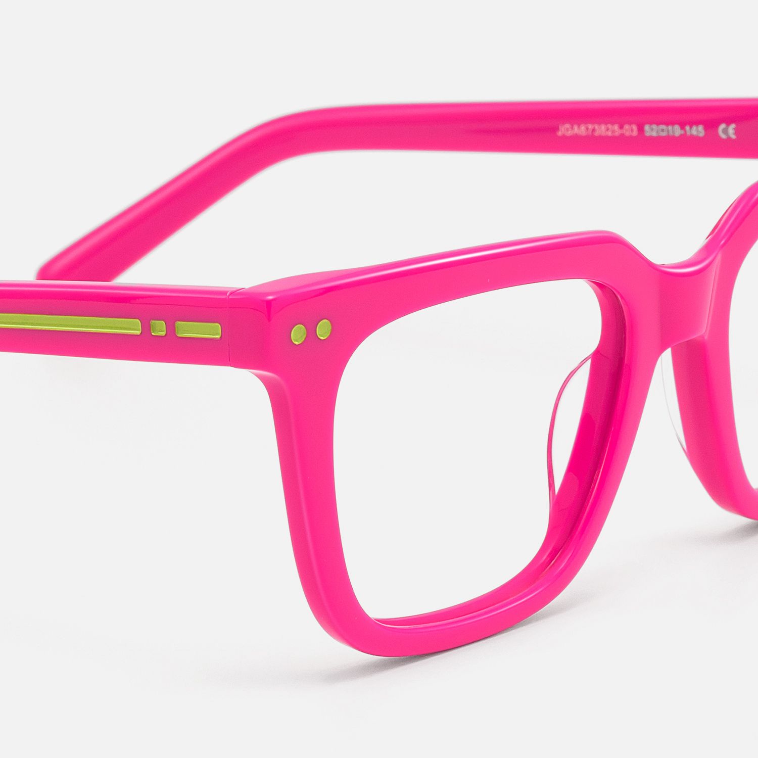 Remix - Chic Rectangle Pink Eyeglasses by Vooglam - Design Details