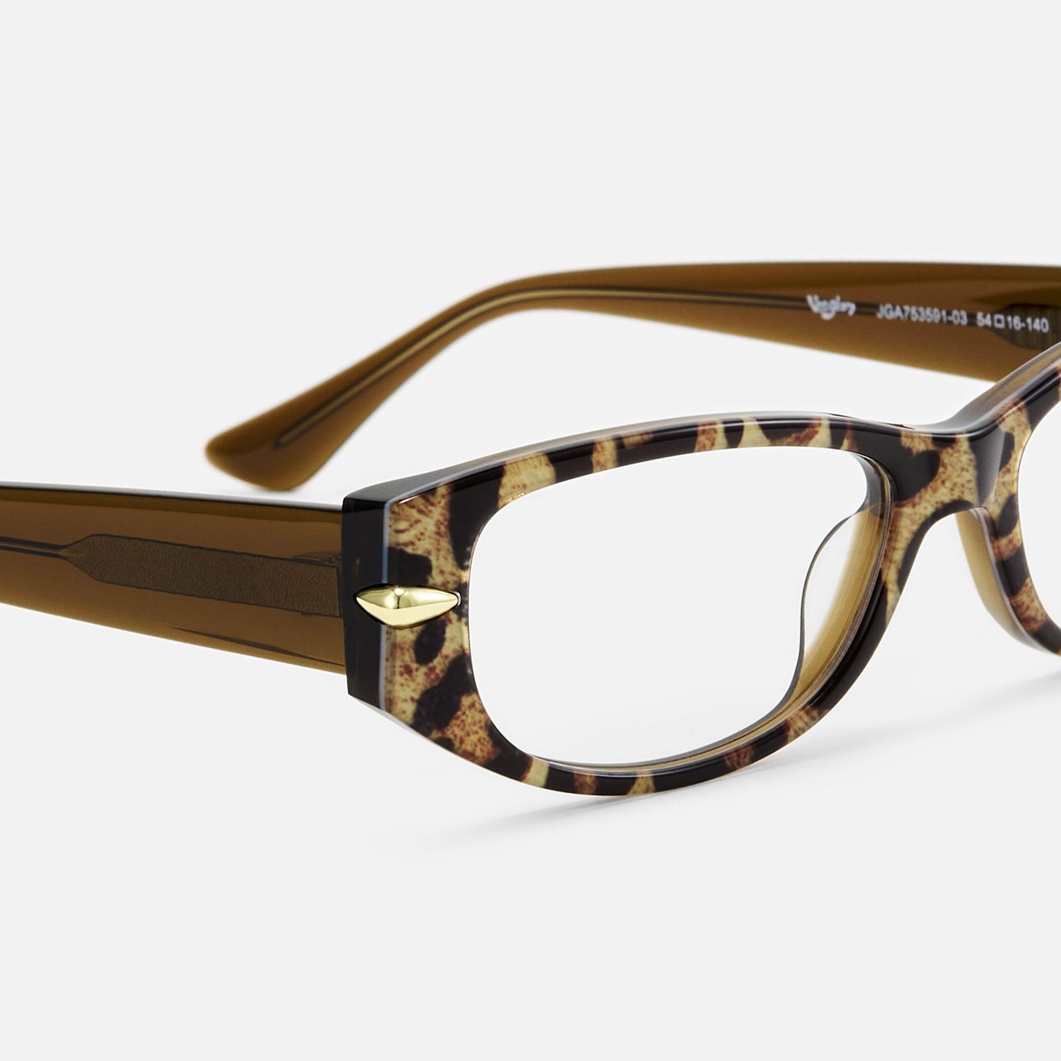 Erica - Rectangle Tortoise Eyeglasses by Vooglam - Design Details