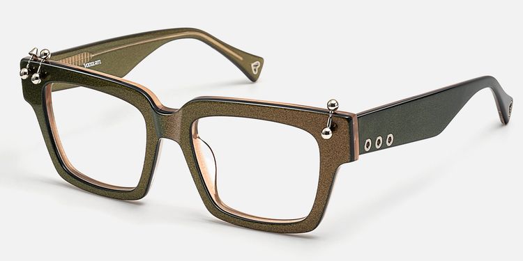 Pierce - Pearlescent Brown Pierced Punk Glasses by Vooglam