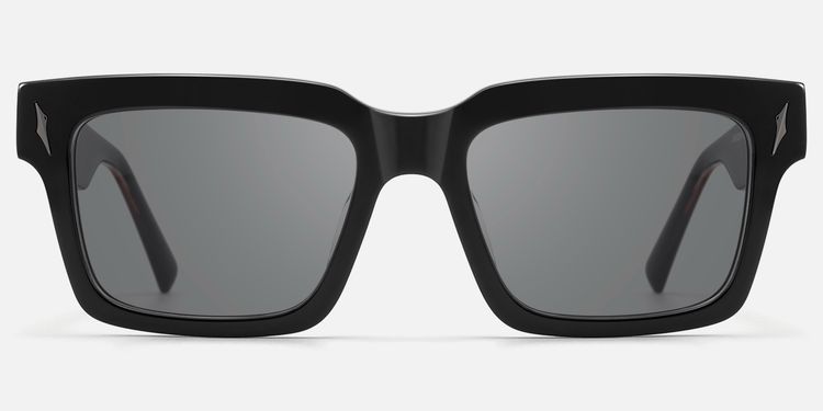 Razor - Dark Rimmed Black Sunglasses by Vooglam