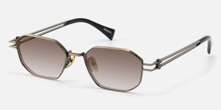 Loos - Gold Double Wire Geometric Sunglasses by Vooglam