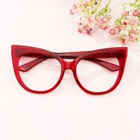 Carmine - Cat Eye Glitter Red Eyeglasses - 5