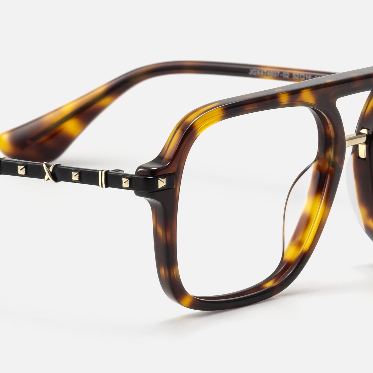 Marfa - Premium Tortoise Square Aviator Glasses by Vooglam - Design Details