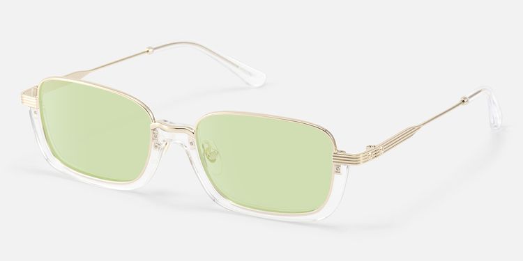 Basel - Light Extra Wide Gold Wire Rim Sunglasses by Vooglam