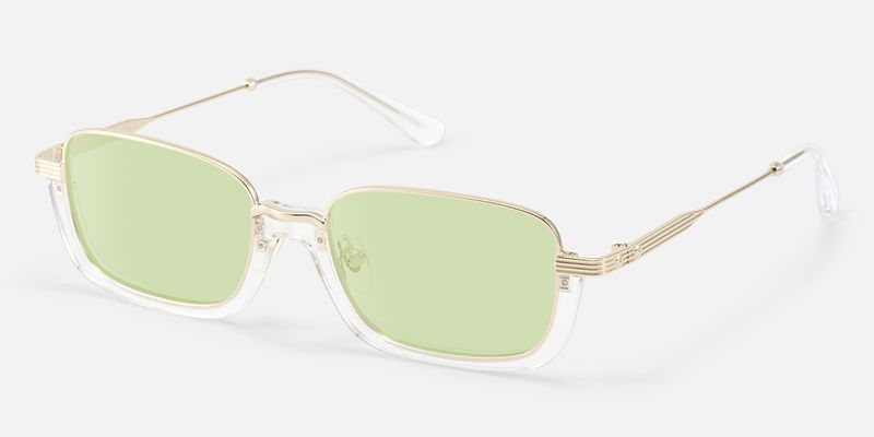 Basel - Light Extra Wide Gold Wire Rim Sunglasses by Vooglam