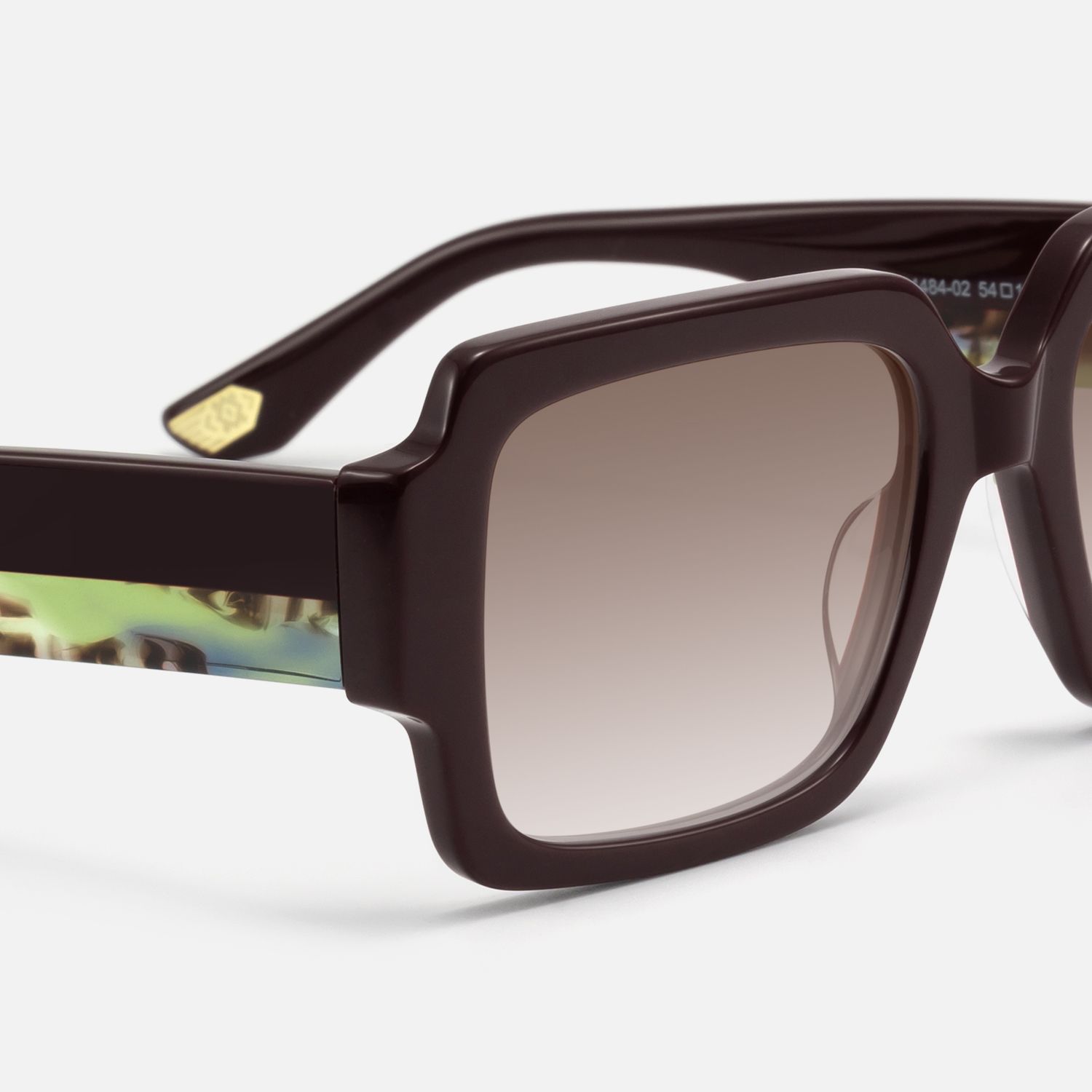 Axis - Burgundy Gradient Tint Sunglasses by Vooglam - Design Details