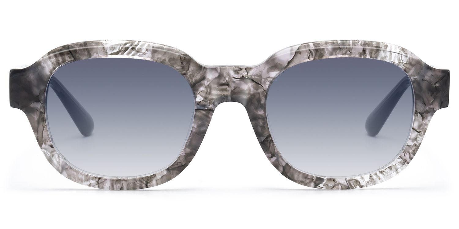 Eerie - Retro Gray Tinted Marbled Round Shades by Vooglam Product Details 1