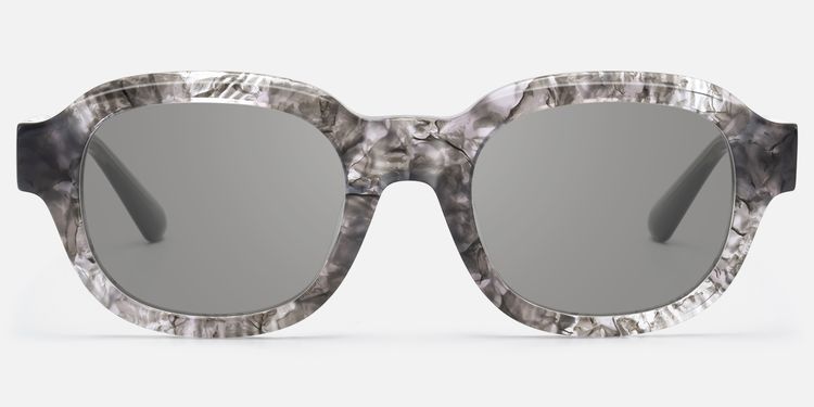 Eerie - Gray Marbled Round Tortoise Sunglasses by Vooglam