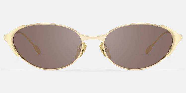 Ebisu - Vintage Oval Silver Brown Tinted Sunnies by Vooglam