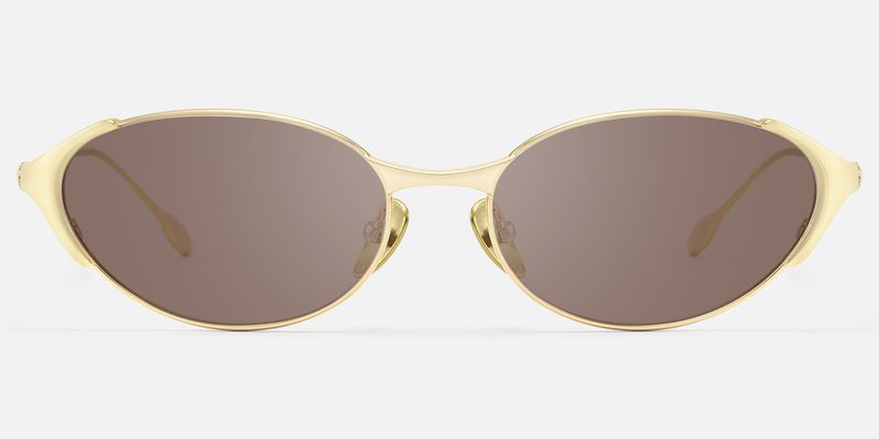 Ebisu - Vintage Oval Silver Brown Tinted Sunnies by Vooglam
