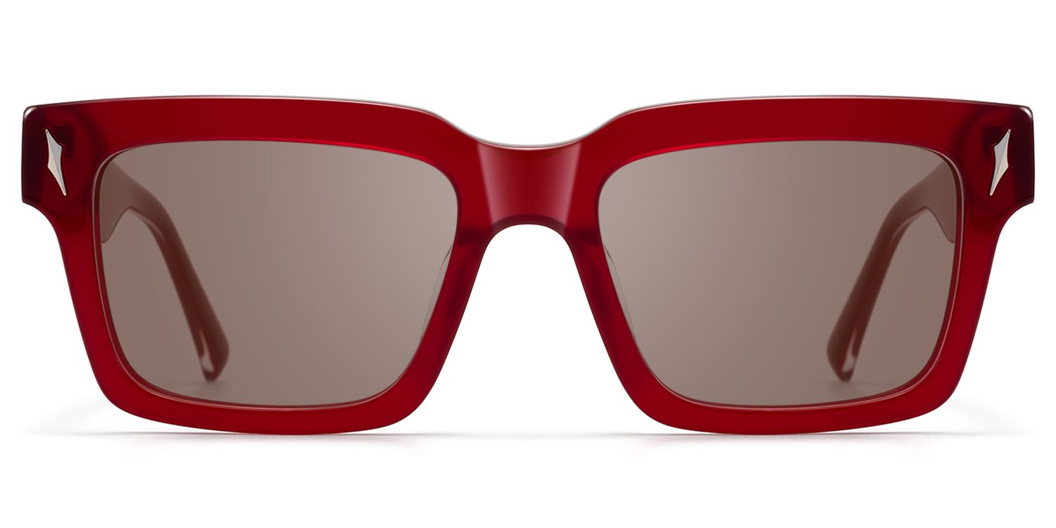 Razor - Brown Tint Transparent Red Sunglasses by Vooglam Product Details 1