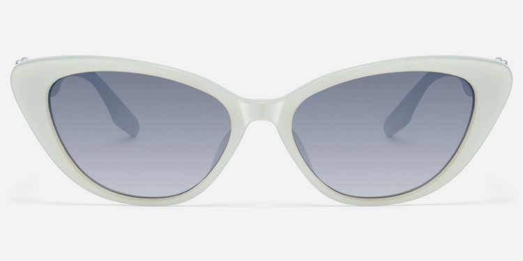 No Fate - Silver White Cat Eye Sunglasses by Vooglam