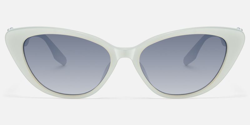 No Fate - Silver White Cat Eye Sunglasses by Vooglam