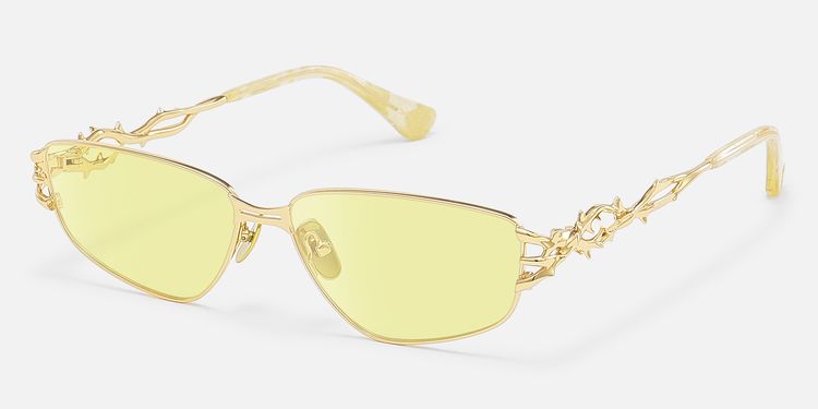 Spine - Gold Yellow Tinted Sunglasses by Vooglam
