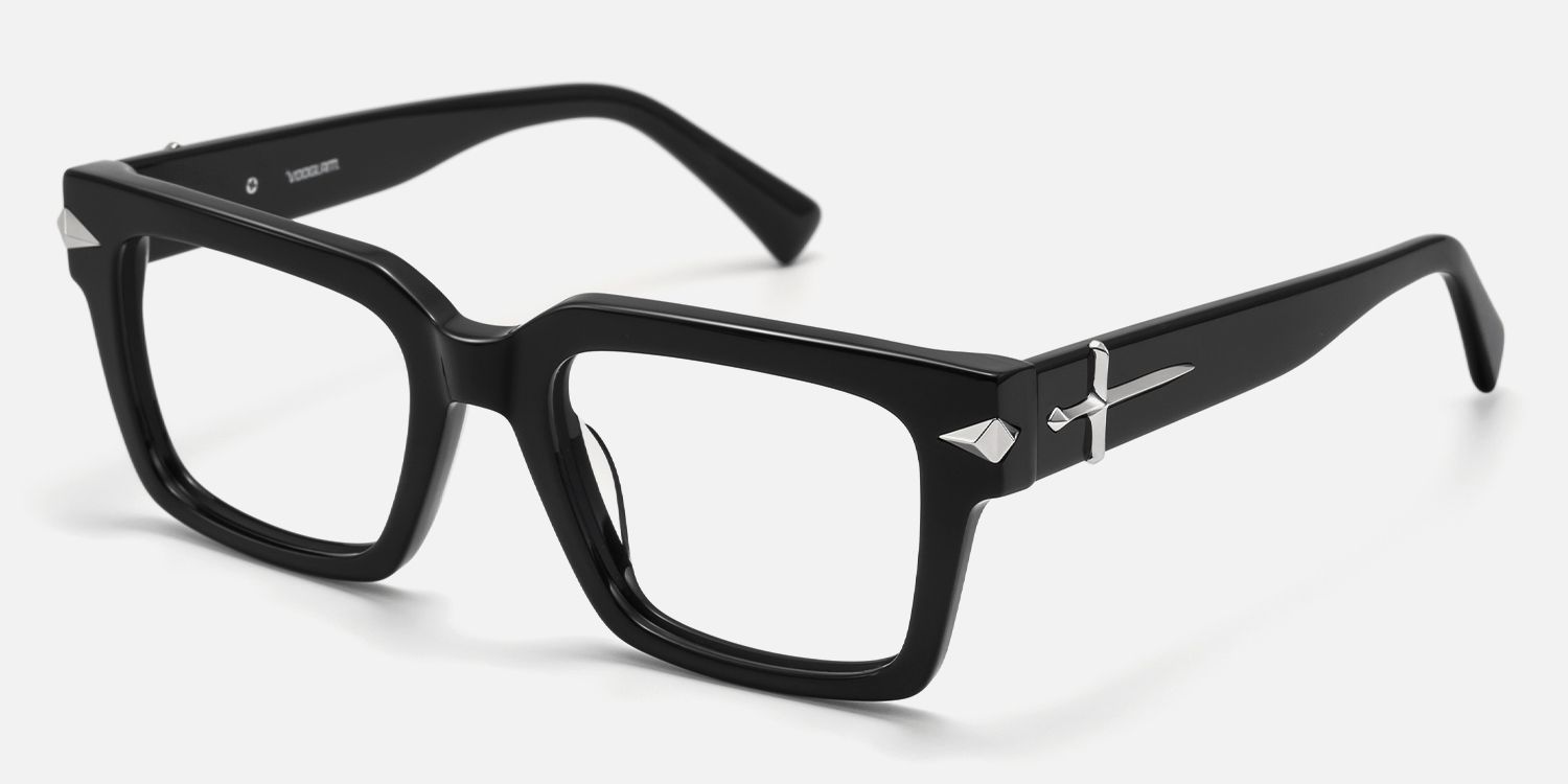 Covenant - Dark Thick Acetate Sword Glasses by Vooglam - Front View