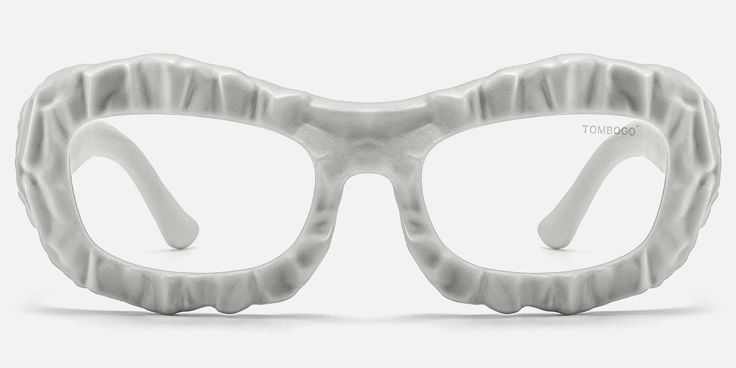 The Geologist - Bold Gray Marble Glasses by Vooglam - Angle View