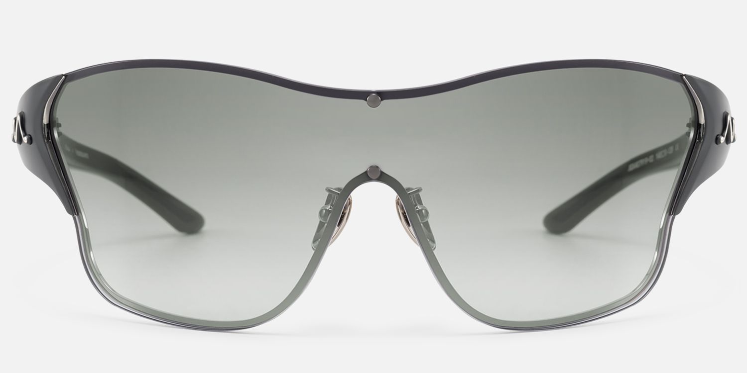 Suzuka - Black Shield Shades with Graident Tint by Vooglam - Angle View