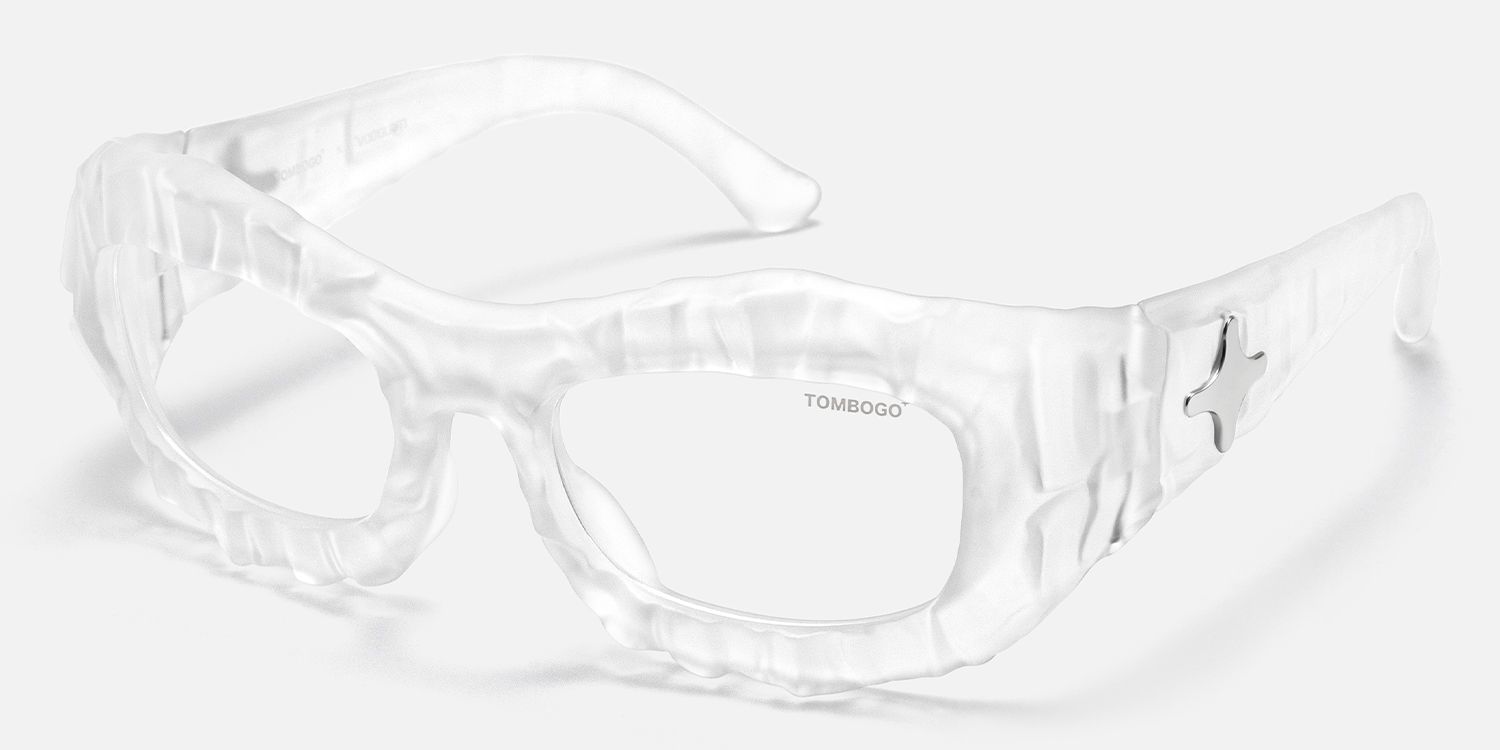 The Geologist - Clear Transparent Marble Glasses by Vooglam - Front View