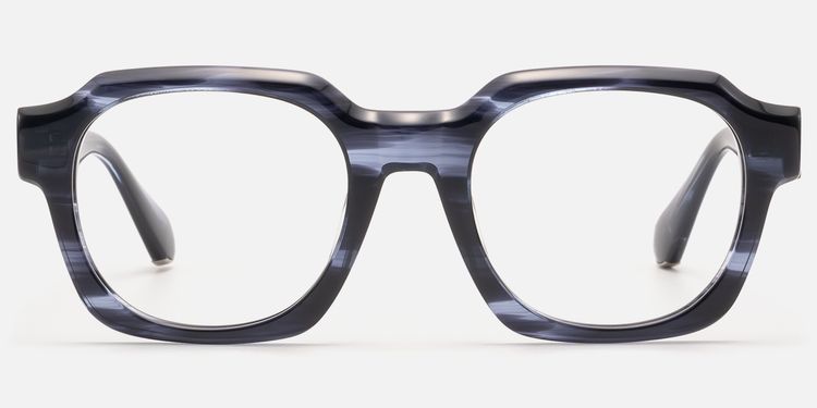 Vernon - Clear Dark Blue Fluid Texture Glasses by Vooglam