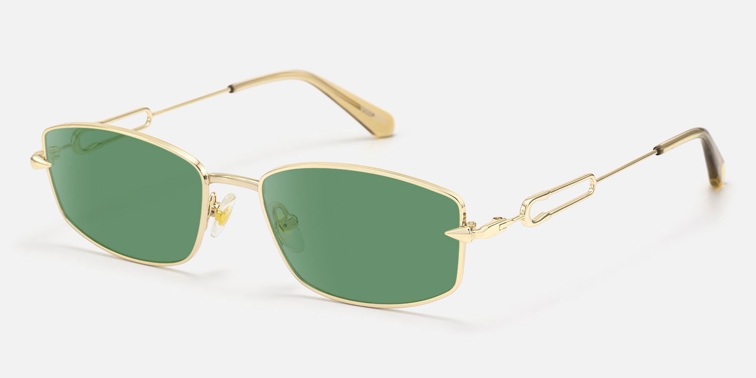 Bladework - Dark Green Tint Narrow Sunglasses by Vooglam - Front View