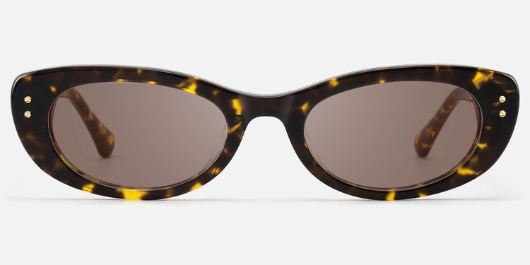 Ginza - Brown Tinted Tortoise Acetate Sunglasses by Vooglam