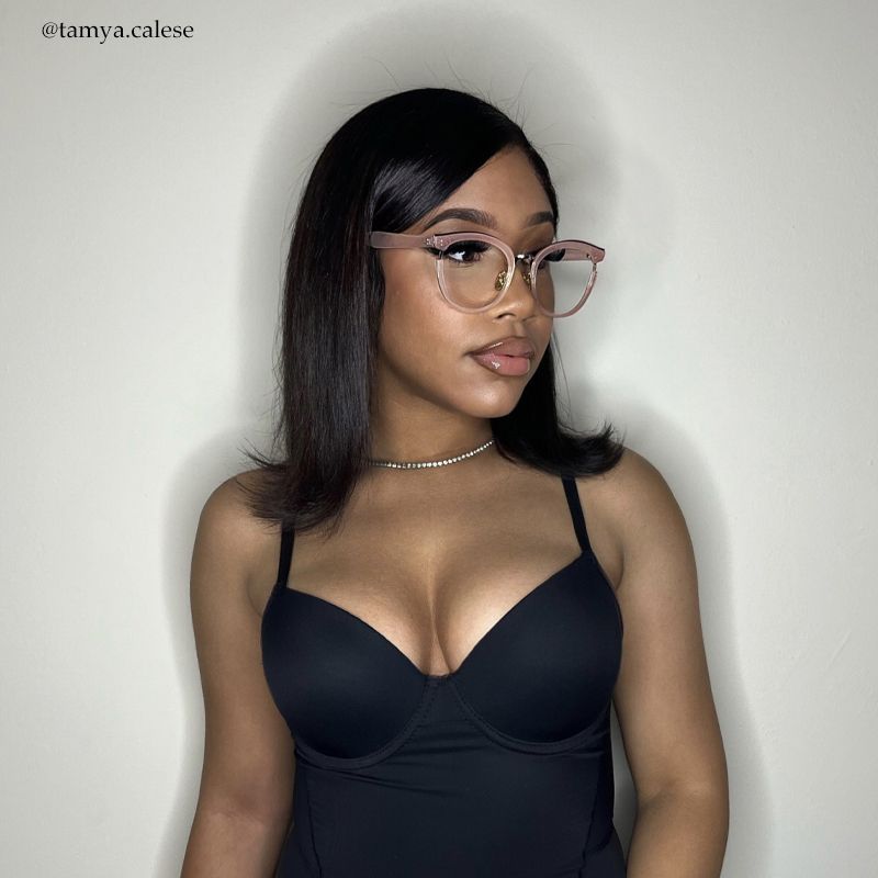 Cute Pink Cat Eye Glasses - 7