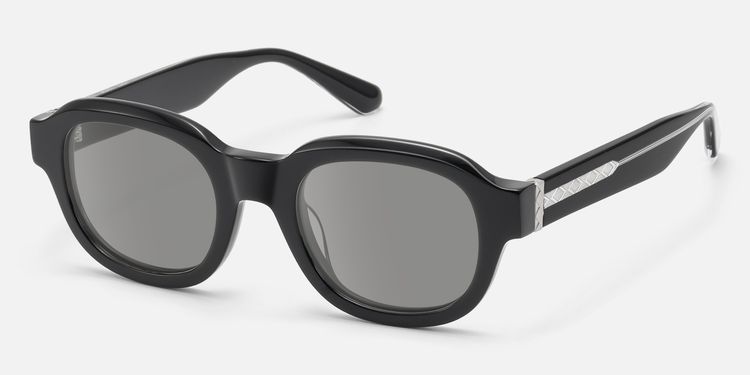 Eerie - Shiny Black Gray Tinted Diamond Sunnies by Vooglam