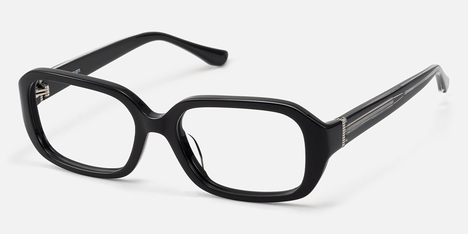 Mies - Exposed Hardware Acetate Black Frames by Vooglam - Front View